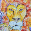 Lion, Lamb And the Cross Art Print