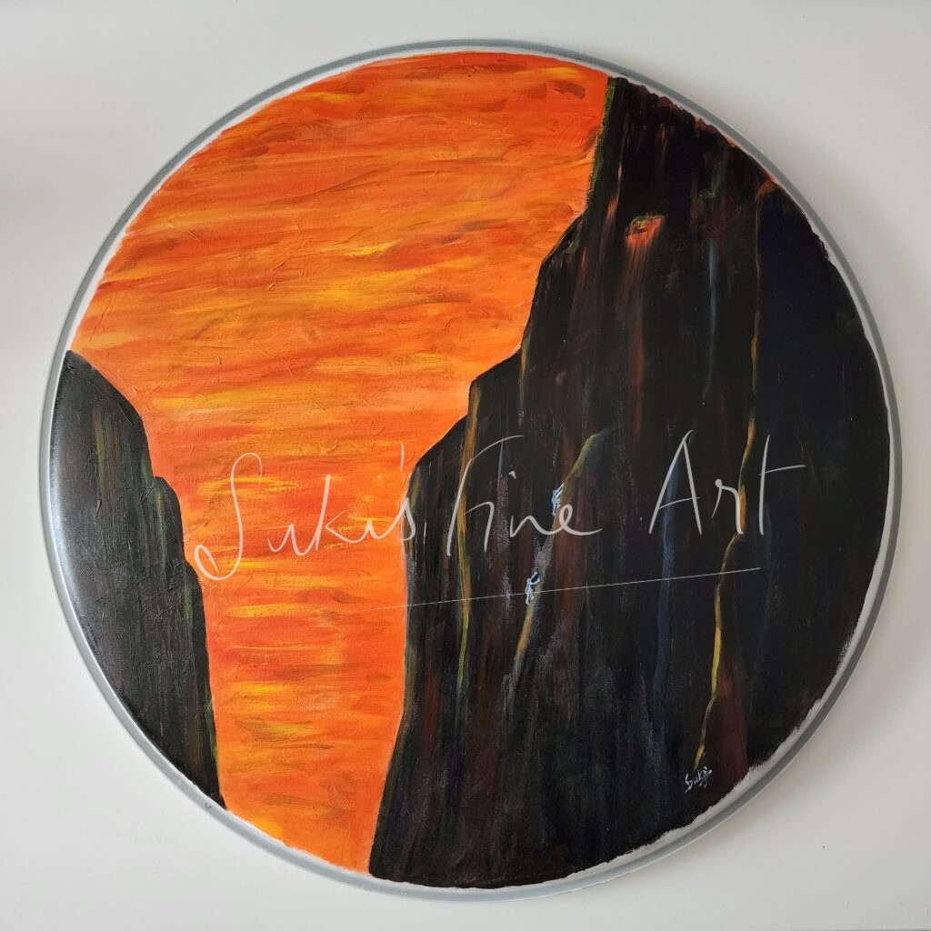 Scaling Mountains Painted Drumhead